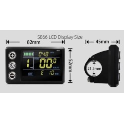 Kit cheiristiríou kai othónis S866 gia ilektrikó podílato - 24v, 36v, 48v - 250w, 350w 500w 13a, 15a, 22a  - 12 Ypsilīs apodotik