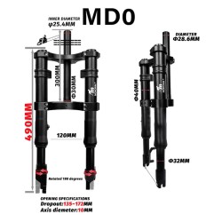 Suspensión delantera Monorim MD0 Coil Spring 490mm x 165mm  - 2 
Compatibilidad: suspensión delantera Monorim MD0 Coil Spring 49