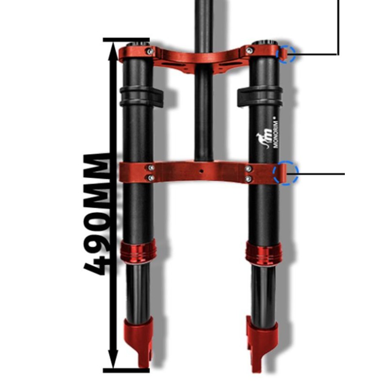 Monorim MD0 Air Hydraulic frontfjæring 490mm x 165mm  - 5 
Kompatibilitet: for kompatible Monorim MD0 frontgaffel-oppsett; sjekk