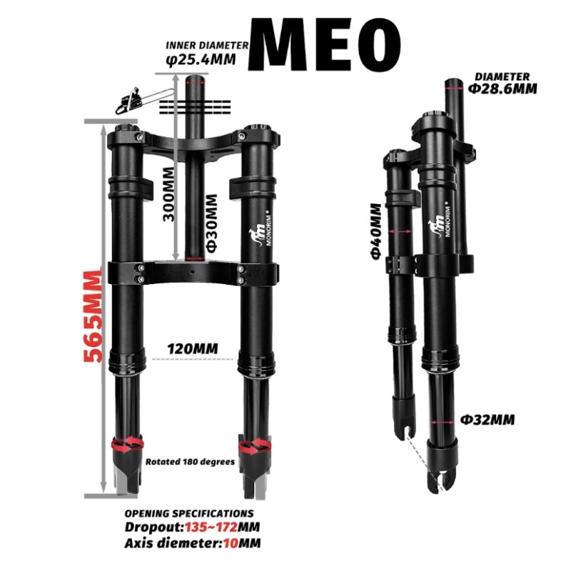Suspensie fata Monorim ME0 Air - Hidraulic version 565mm x 165mm  - 2 
Compatibilitate: suspensie fata Monorim ME0 Air Hidraulic
