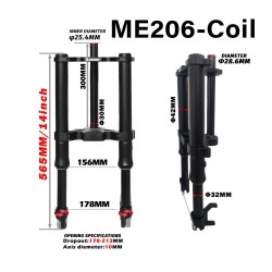 Monorim ME206 Front Suspension Coil Spring 565mm x 206mm  - 8 Fit: Monorim ME206 front suspension Coil Spring 565mm x 206mm for 