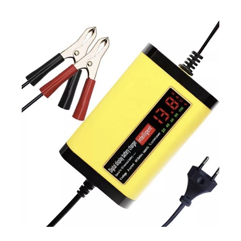 Cargador de batería 12V 2A para baterías de plomo ácido 7Ah 12Ah 14Ah 20Ah  - 2 Características principales

Pantalla digital LC