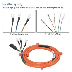 Kabel motoru 800W nebo vyššího výkonu s 5 Hall senzory - silný kabel vysoké kvality  - 3 Vhodný pro elektromotory 800W nebo výko