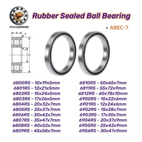 Set zatvorenih kugličnih ležajeva RS ABEC7 2 kom 6806RS 6807RS 6808RS 6809RS 6811RS 6812RS 6900RS  - 2 Dostupne reference 6806RS