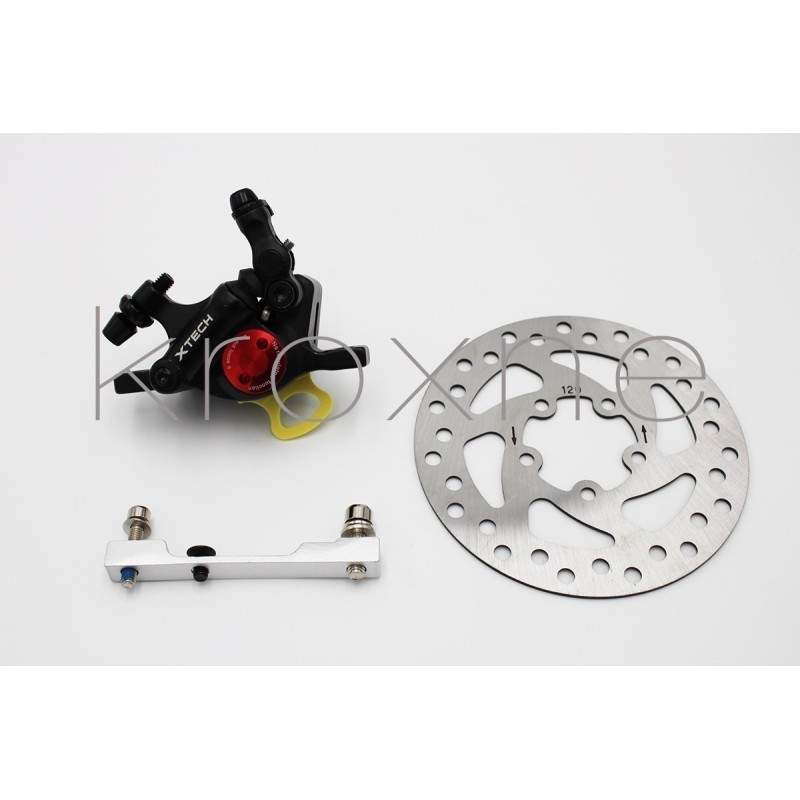 Complete black xTech caliper brake kit for Xiaomi M365, 1S, Pro2 or M365 Pro ZOOM xTech - 2 Zoom Xtech HB100 black brake install