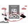 Suspensão traseira Monorim MXR1-GM com suporte de placa e para-lama extensível para Ninebot Max Monorim - 24
