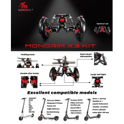 Install the Monorim X3 kit to have two rear wheels