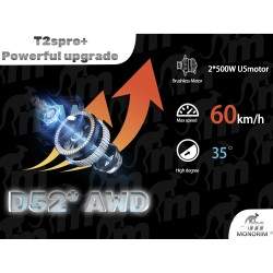 Monorim T2SPRO + 48v højtydende elektrisk scooter - 500w motor - 14.4ah batteri Monorim - 4 Monorim T2SPRO + højtydende elektris