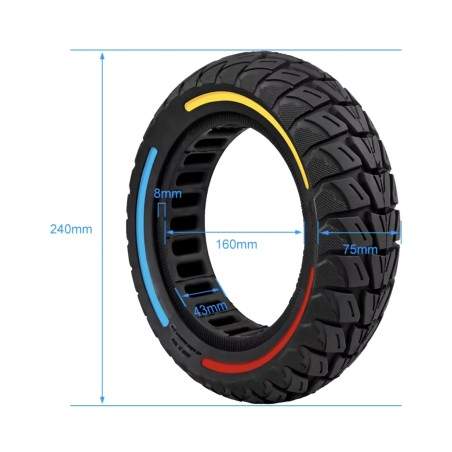 Pneu maciço 255x80 para Kaabo Mantis, Zero 10X, Vsett 10+ KROXNE - 1 Pneu maciço 255x80 para Kaabo Mantis, Zero 10X, Vsett 10+
P