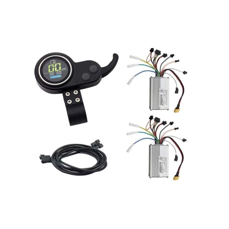 Kit med två kontroller med skärm och trigger för dubbelmotorinstallation 60v 35A (JP) KROXNE - 3  