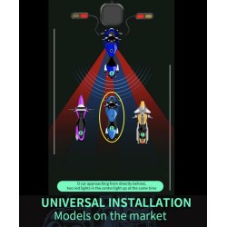 Sistema de deteção de ângulo morto à prova de água (ângulo de 130º) para scooter, bicicleta ou motociclo KROXNE - 4  